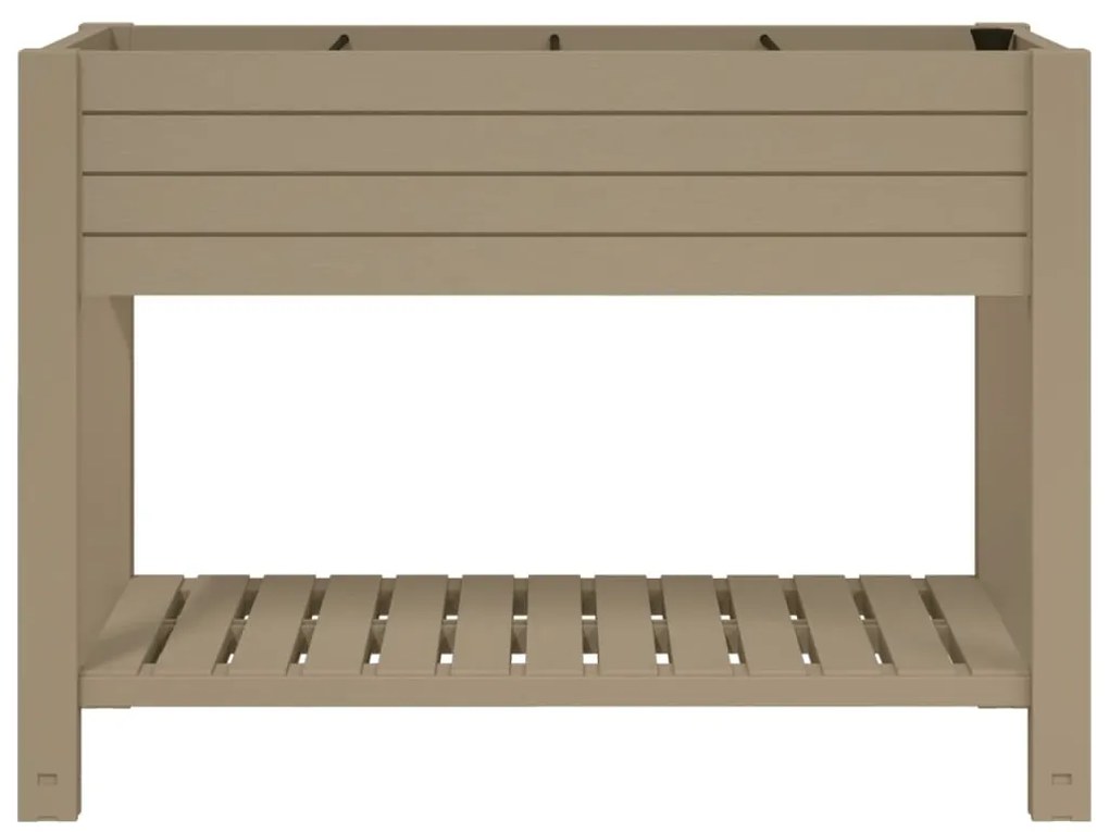 Canteiro elevado 110x45x79 cm polipropileno castanho-claro