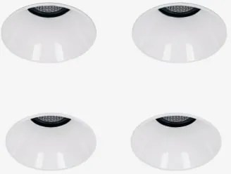 Pack De 4 Downlights Led Embutidos Sem Moldura Trimless Redondos Ø6,8 Cm Em Alumínio Orelva Branco & Branco Cálido 2700k & 11 W & 23º - Sklum