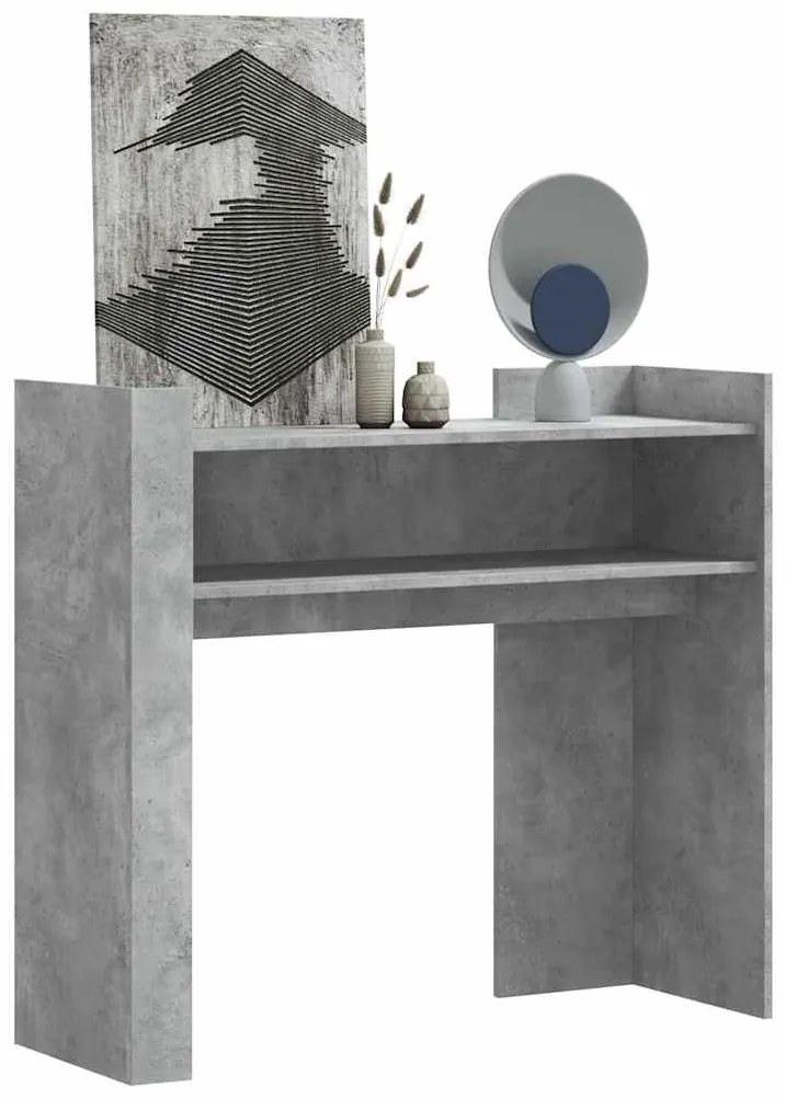 vidaXL Mesa consola 100x35x90 cm derivados de madeira cinzento cimento
