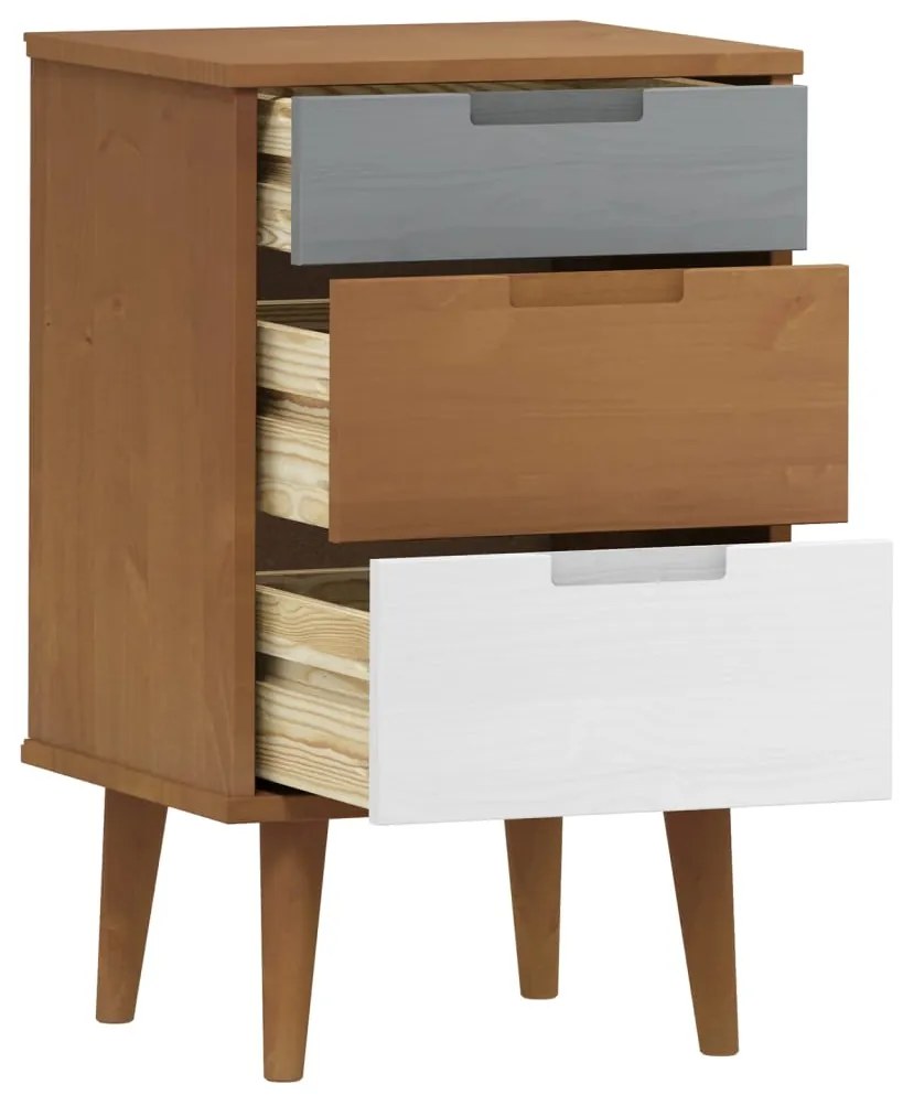 Mesa de cabeceira MOLDE 40x35x65 cm pinho maciço castanho