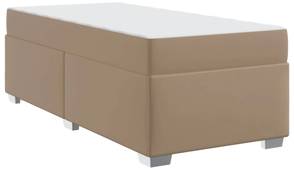 vidaXL Estrutura da Cama com colchão Cappuccino 90 x 200 cm tecido