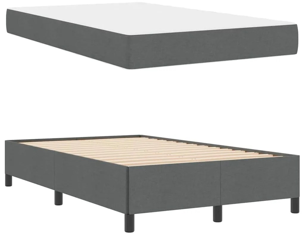 Cama Box Cinza escuro, Preto 120 x 190 cm