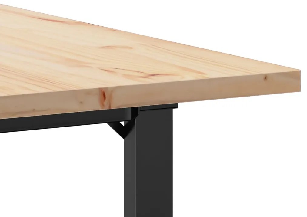Mesa de jantar estrutura em O 80x80x75,5 cm pinho/aço