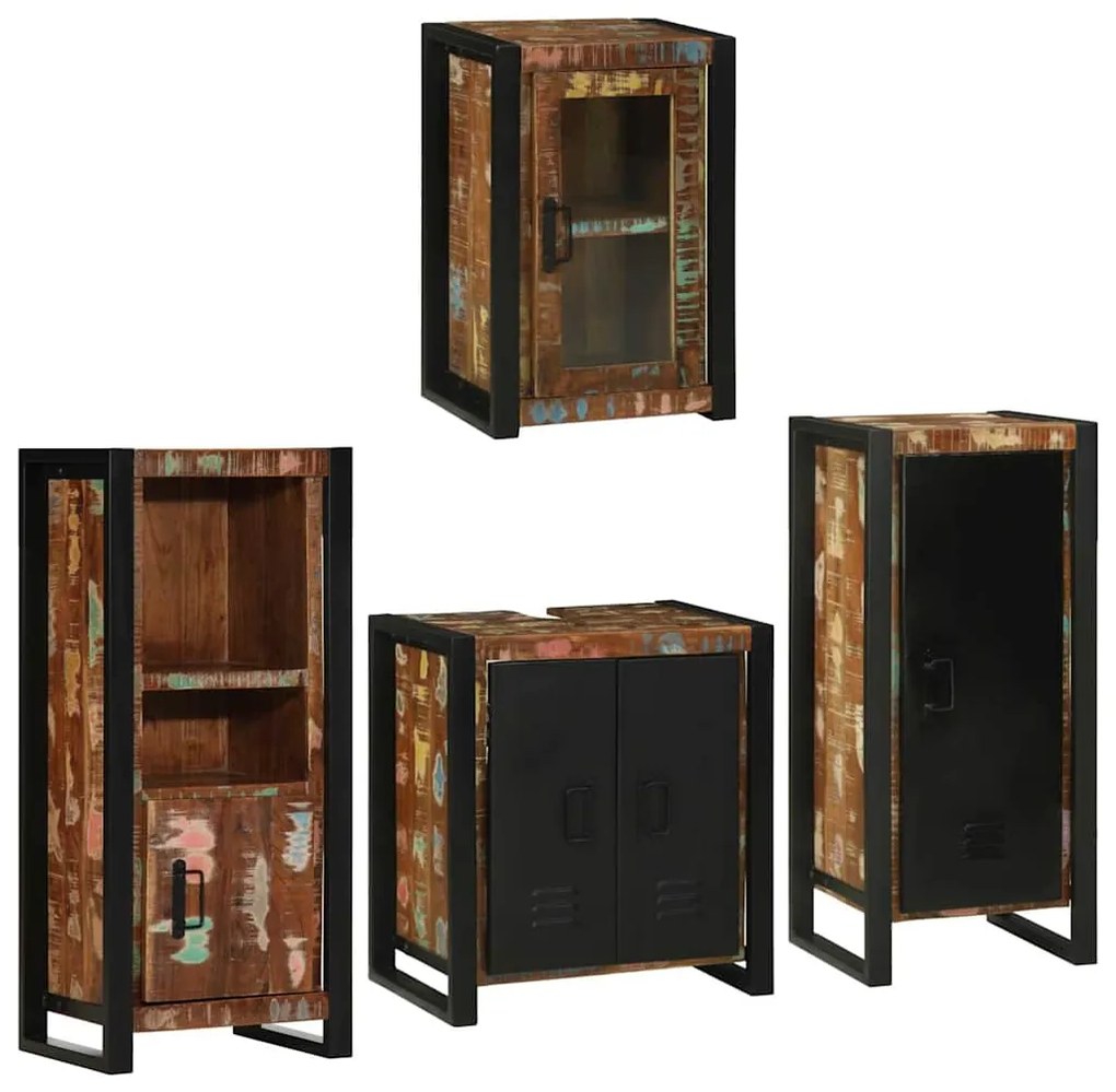 vidaXL Conjunto de Móveis para Banheiro Montado na parede 4 pcs