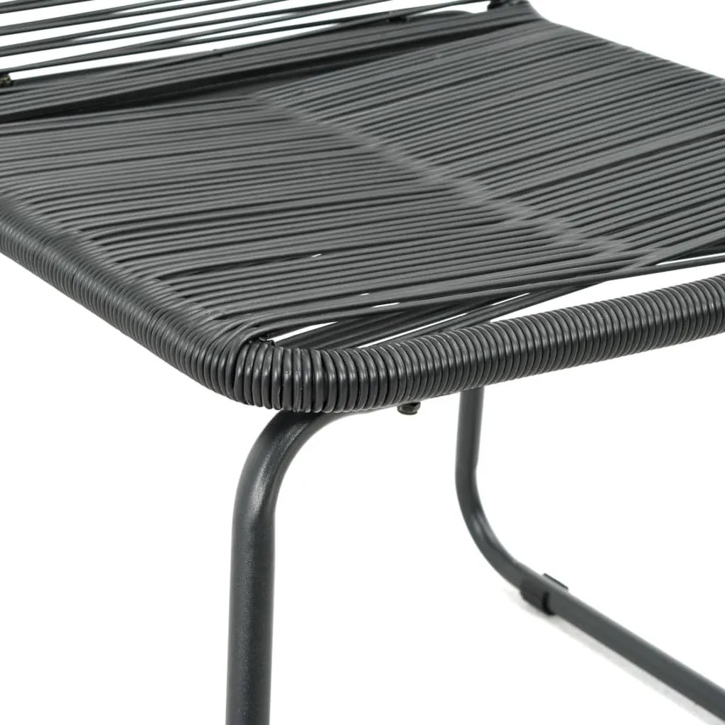 Cadeiras de exterior 2 pcs vime PE preto