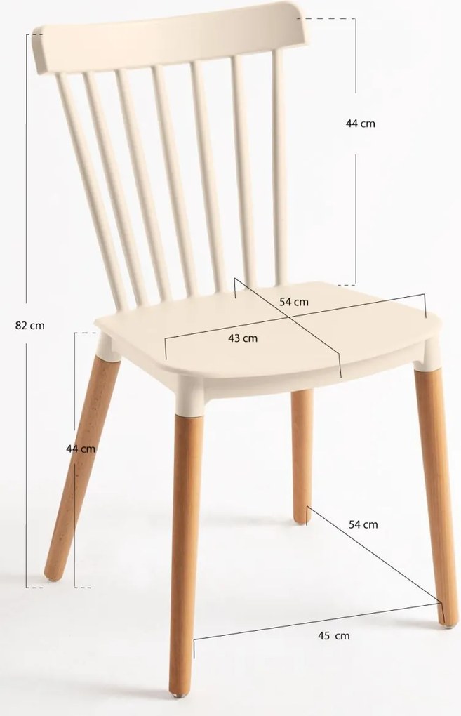 Pack 6 Cadeiras Leka - Beige