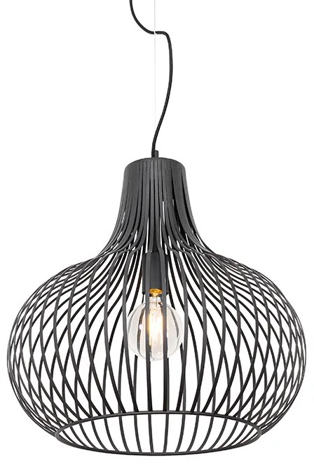 Candeeiro de suspensão moderno preto 48 cm - Saffira Moderno