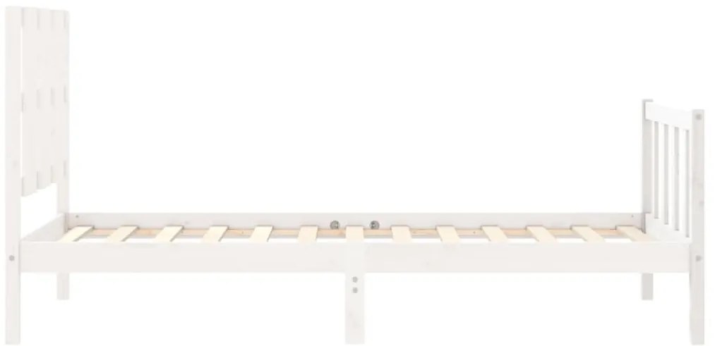 Cama sem colchão 90x200 cm madeira de pinho maciça branco