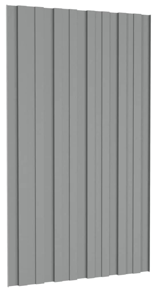 Painéis de telhado 36 pcs 80x45 cm aço galvanizado cinzento