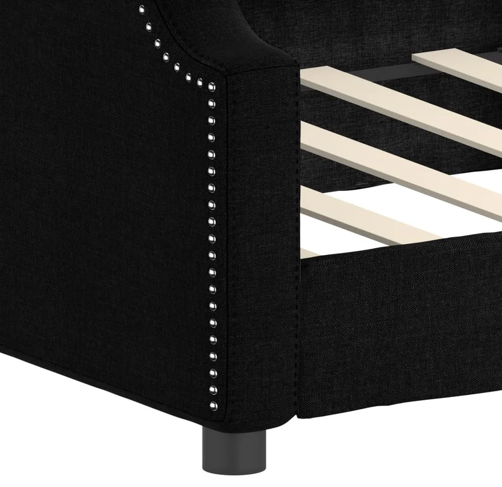 Sofá-cama 90x190 cm tecido preto