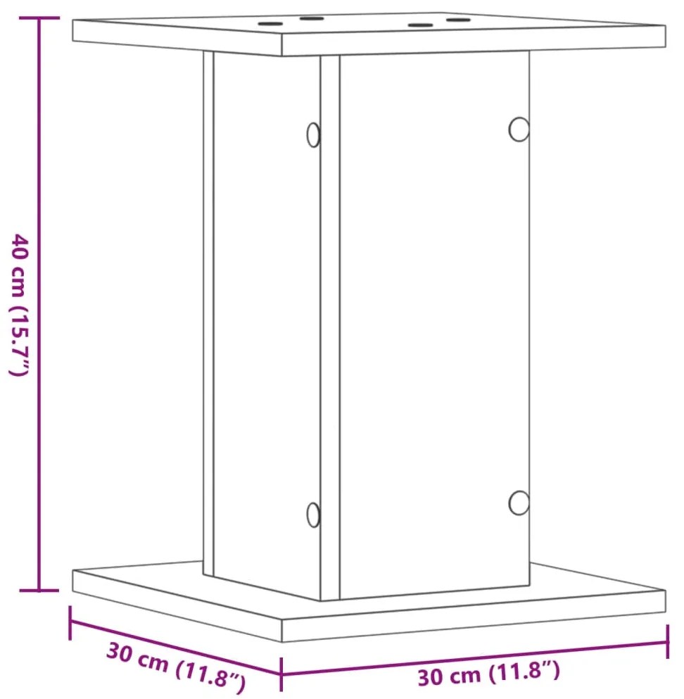 Suportes p/ plantas 2 pcs 30x30x40 cm derivados madeira preto