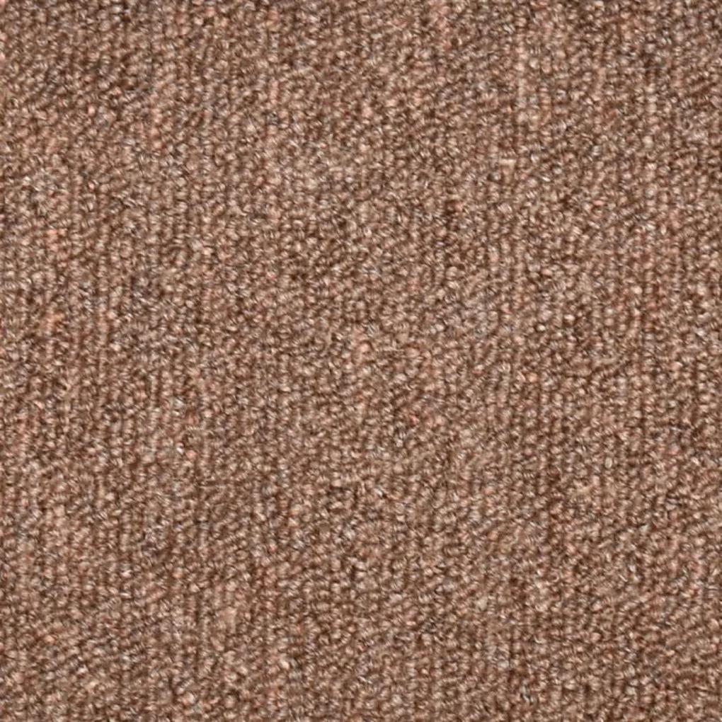 Tapete/carpete para escadas 15 pcs 65x24x4 cm castanho