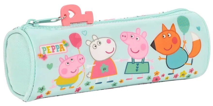 Bolsa Escolar Cilíndrica Peppa Pig Cosy Corner Azul Claro (20 X 7 X 7 cm)