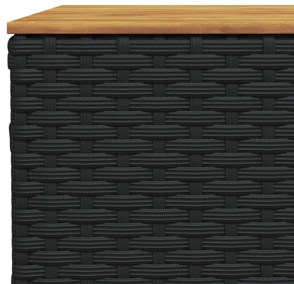 7 pcs conjunto de sofás p/ jardim c/ almofadões vime PE preto