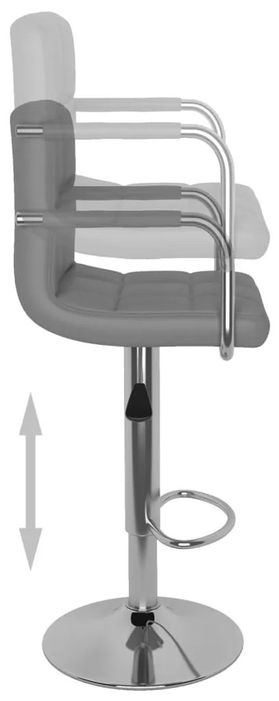 Bancos de bar 2 pcs couro artificial cinzento