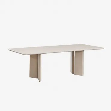 Mesa De Jantar Retangular 240x105 Cm Em Cimento Chelsea Tapioca Bege - Sklum