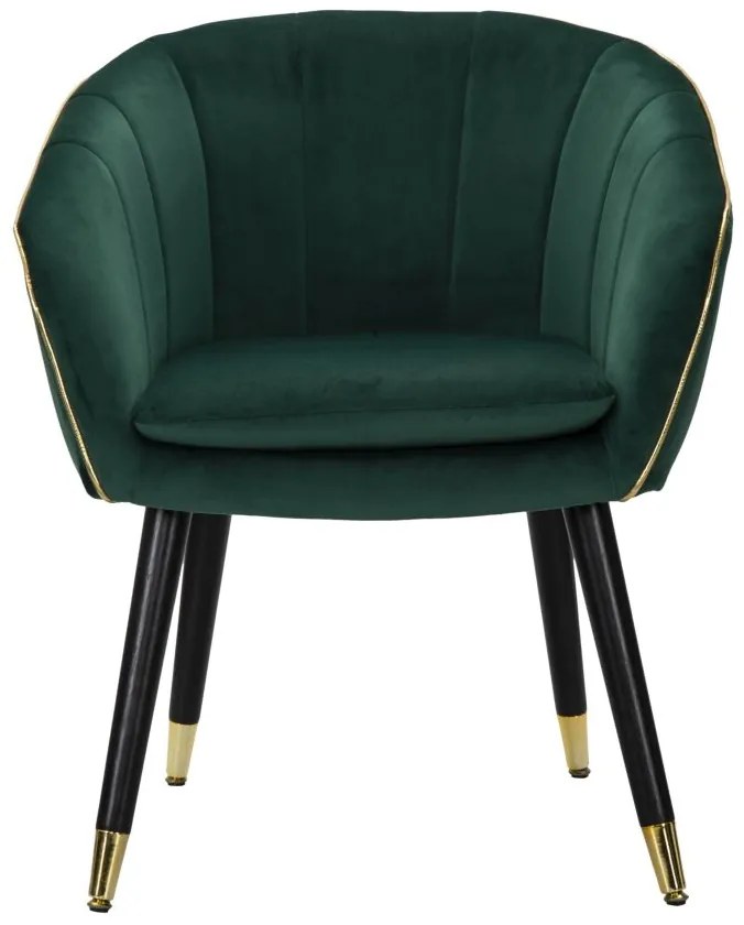 POLTRONA PARIS VERDE E DOURADA 62X58X78 CM