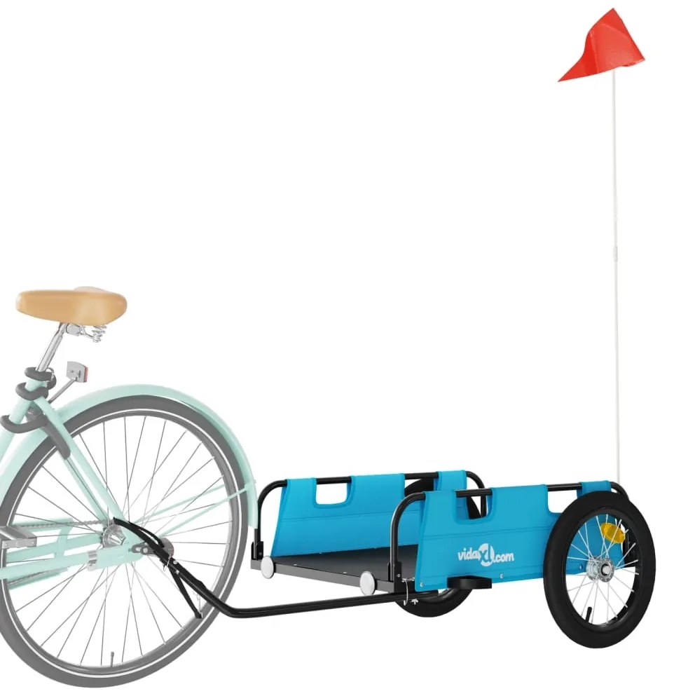Reboque de bicicleta tecido oxford/ferro azul