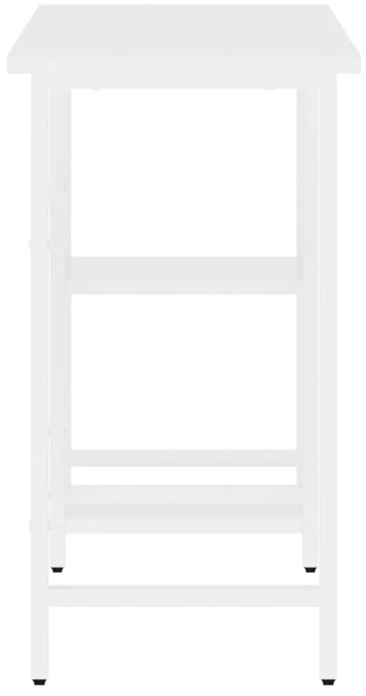 Secretária de computador 80x40x72 cm MDF e metal branco