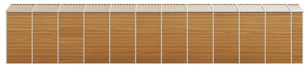Abrigo de jardim 191x980x198 cm aço galvanizado castanho-claro