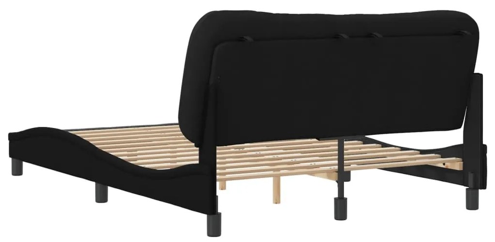 Estrutura de cama sem colchão 140x200 cm tecido preto