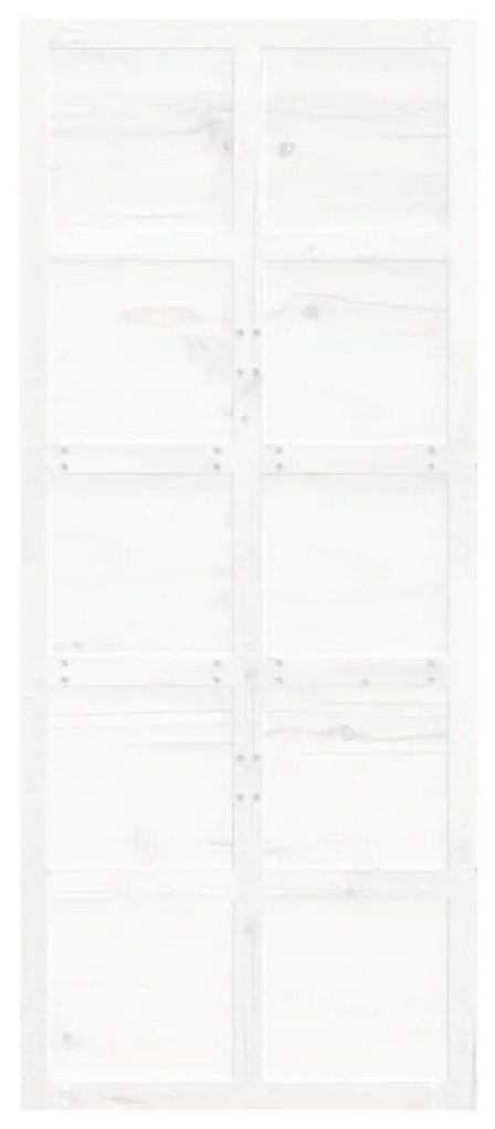 Porta de celeiro 90x1,8x214 cm madeira de pinho maciça branco