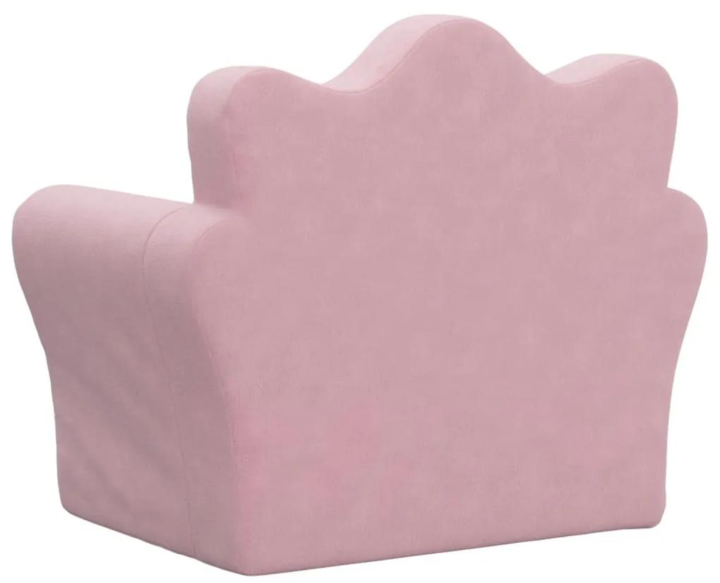 Sofá infantil pelúcia macia rosa