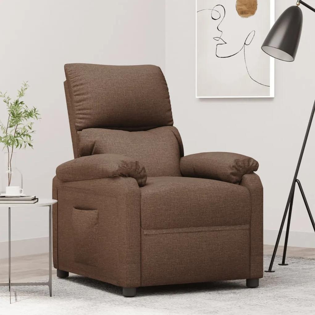 248688 vidaXL Cadeira reclinável tecido castanho