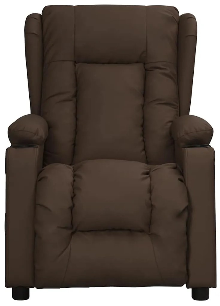 Cadeira de massagens couro artificial castanho