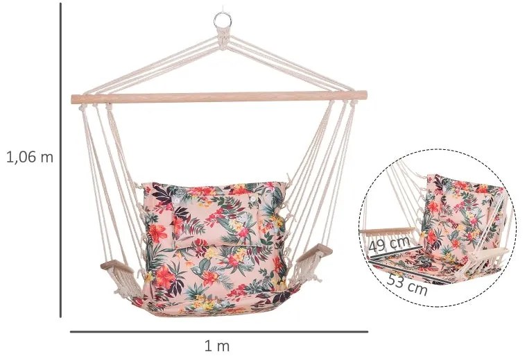 Poltrona Suspensa com Estampado Floral - Design Hippie