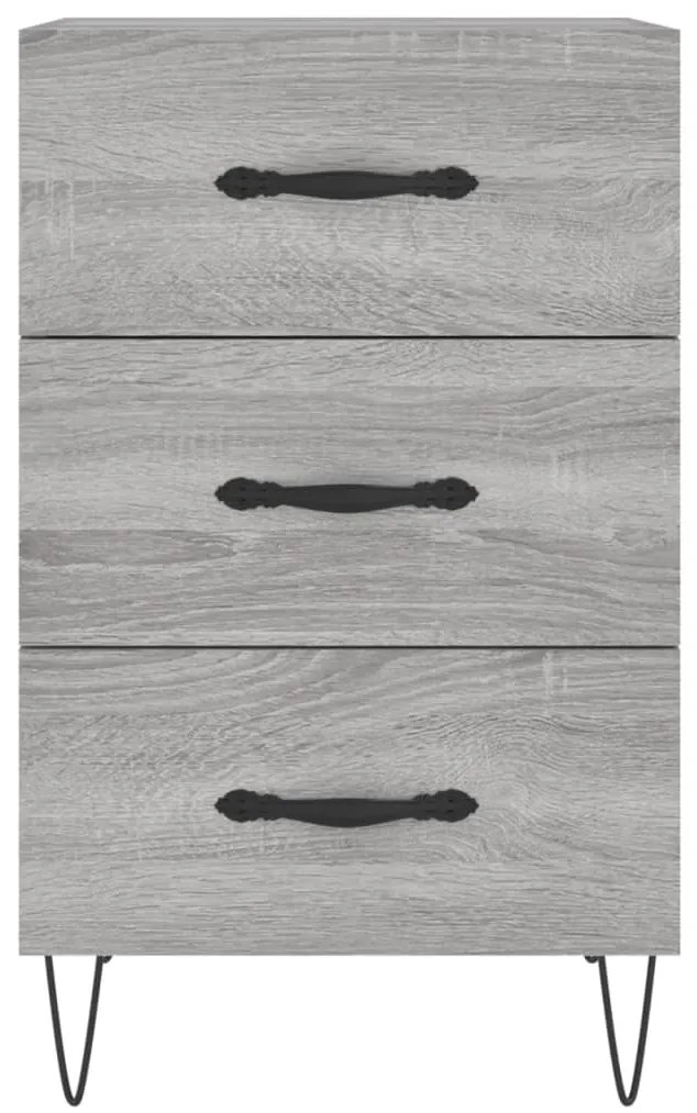 Mesa de cabeceira 40x40x66 cm derivados madeira cinzento sonoma