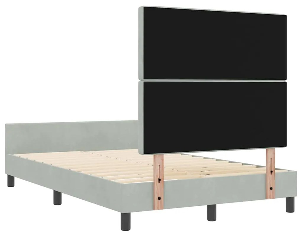 Cama vidaXL Cinza Claro 120x200 cm Veludo