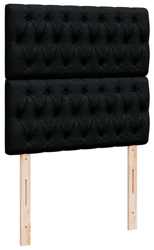 Cama com molas/colchão 90x190 cm tecido preto