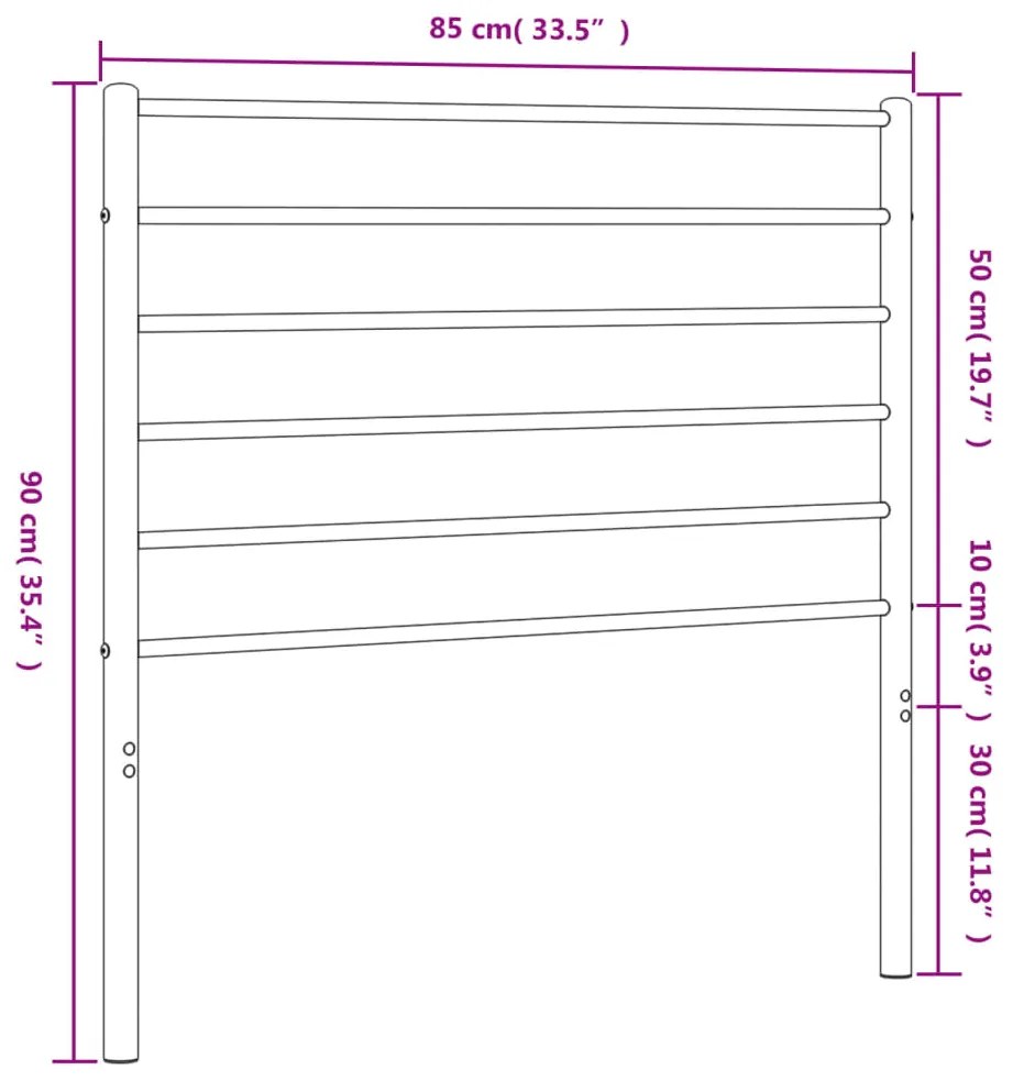 Cabeceira de cama 80 cm metal branco