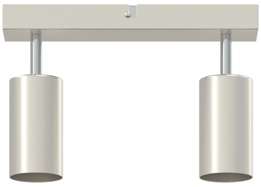 Spotlight de Teto 2 Vias Ajustável Níquel Escovado GU10