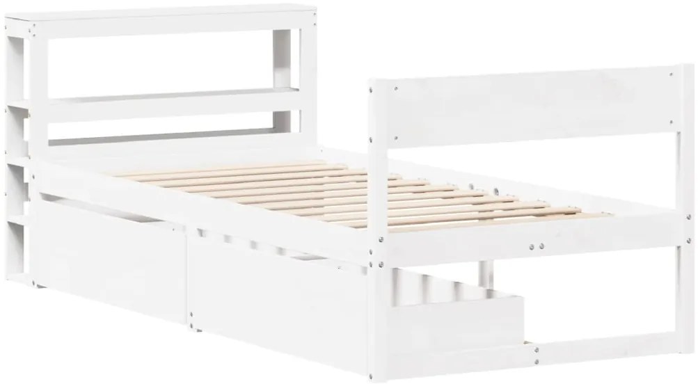 Cama sem colchão 90x190 cm madeira de pinho maciça branco