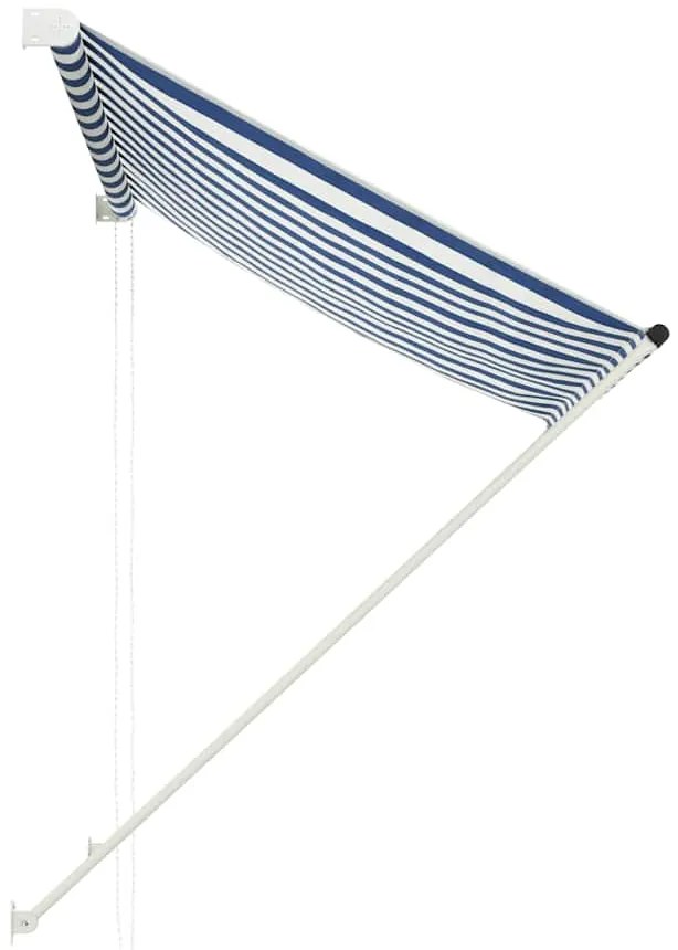 Toldo retrátil 150x150 cm azul e branco