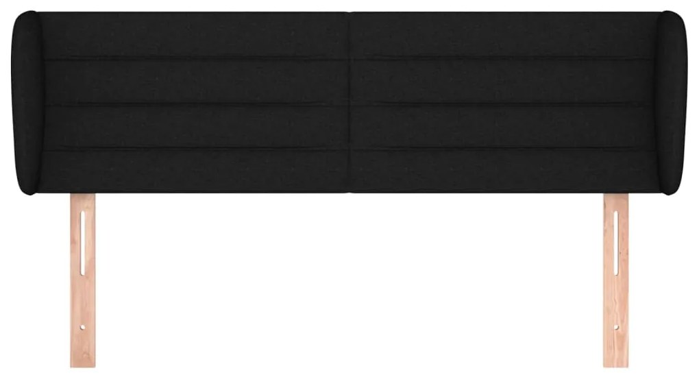 Cabeceira de cama c/ abas tecido 147x23x78/88 cm preto