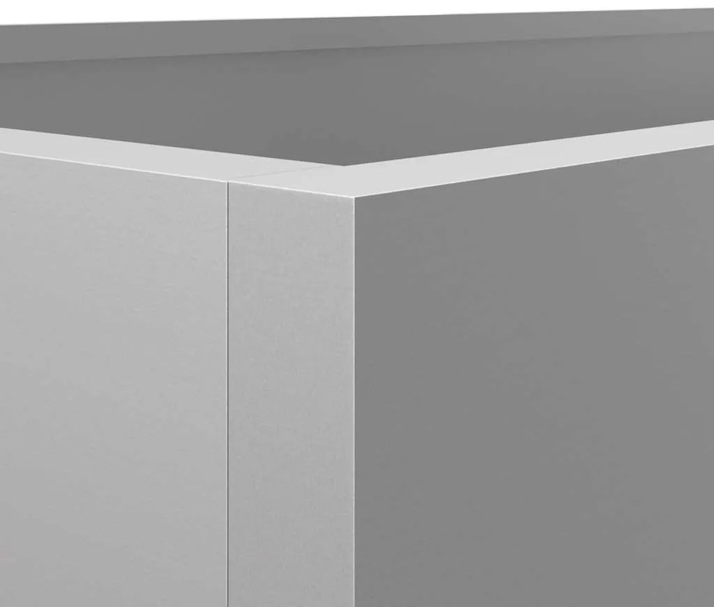 Vaso/floreira 62x40x39 cm aço galvanizado prateado