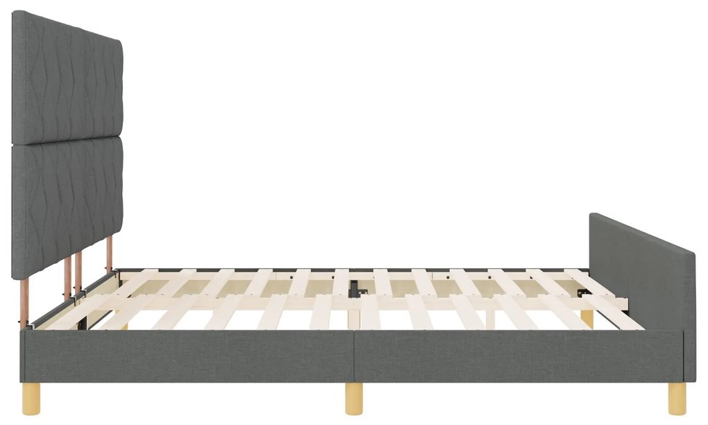 Cama vidaXL Cinza Escuro 200x200 cm Tecido