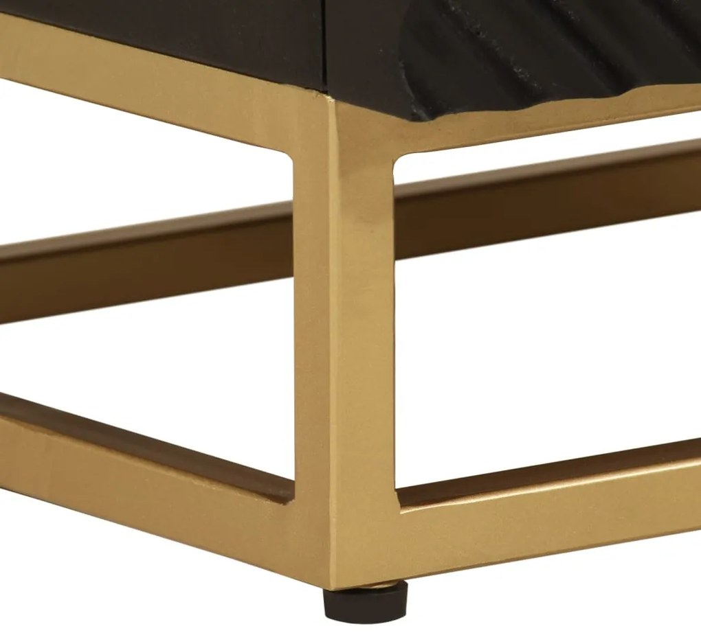 Mesa de cabeceira 40x30x50 cm mangueira maciça/ferro preto
