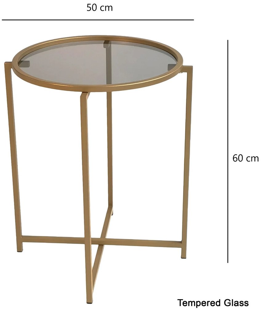 Mesa de Centro S407U – Dourado Fumado – 50x60x50 cm