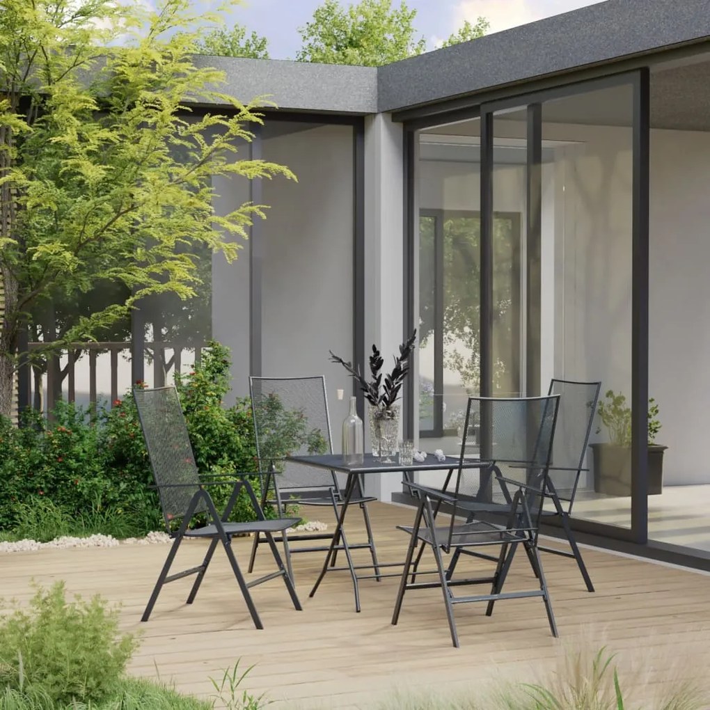 vidaXL 5 pcs conjunto de jantar para jardim aço antracite