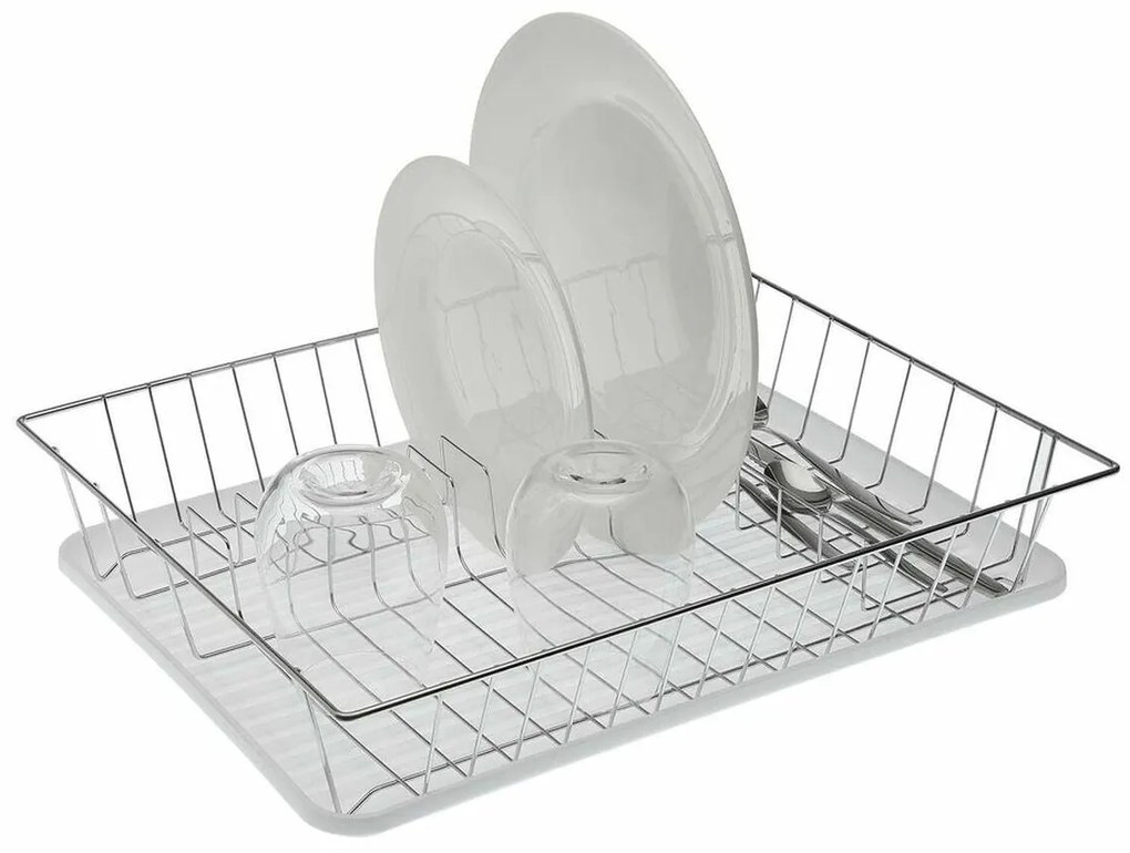 Escorredor de Louça Versa Archie Pratos Branco Aço Ferro Polipropileno (34,5 x 8 x 43 cm)