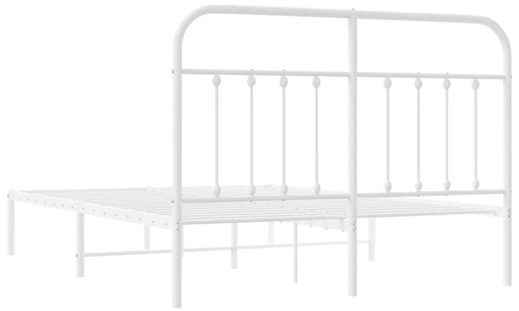 Estrutura de cama com cabeceira 140x200 cm metal branco