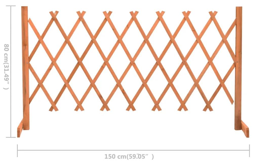 Vedação em treliça para jardim 150x80 cm abeto maciço laranja