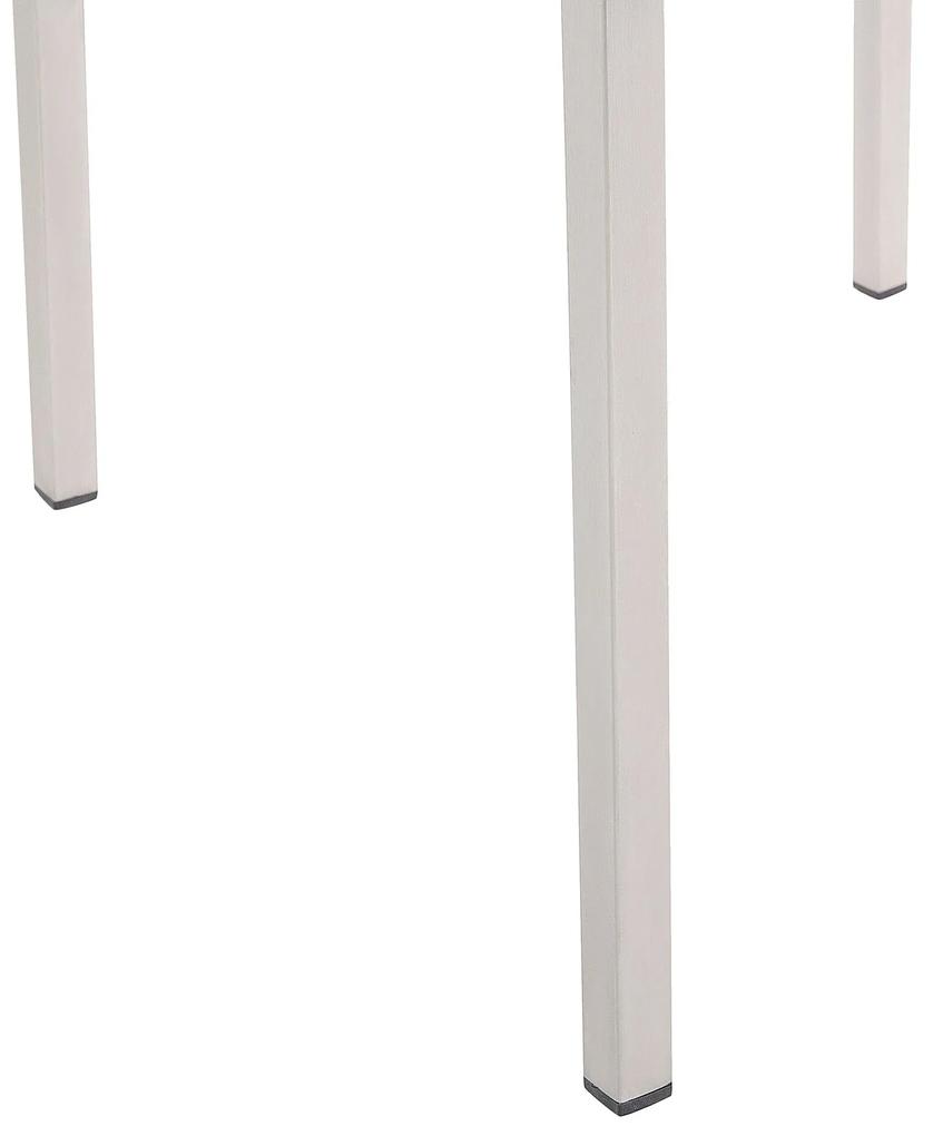 Conjunto de mesa com tampo triplo granito polido preto 220 x 100 cm e 8 cadeiras cinzentas GROSSETO Beliani
