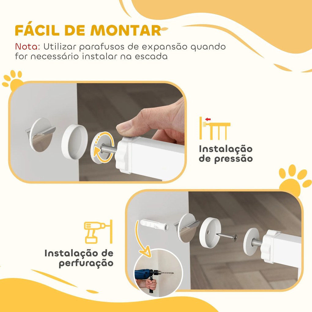 PawHut Barreira de Segurança para Cães Extensível para Escadas e Porta