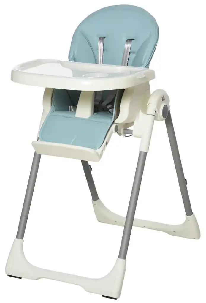 HOMCOM Cadeira de refeição ajustável e dobrável para bebê acima de