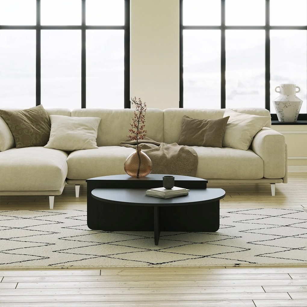 Mesa de Centro Podium – Preto – 90x30x60 cm / 85x35x30 cm